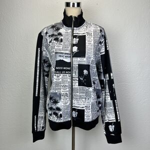 Forever 21 Men Newspaper Print Bomber Jacket Size M
